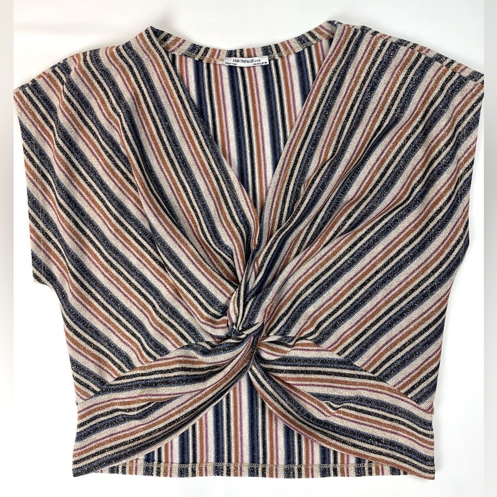 Zara Cropped Top, striped, size Small